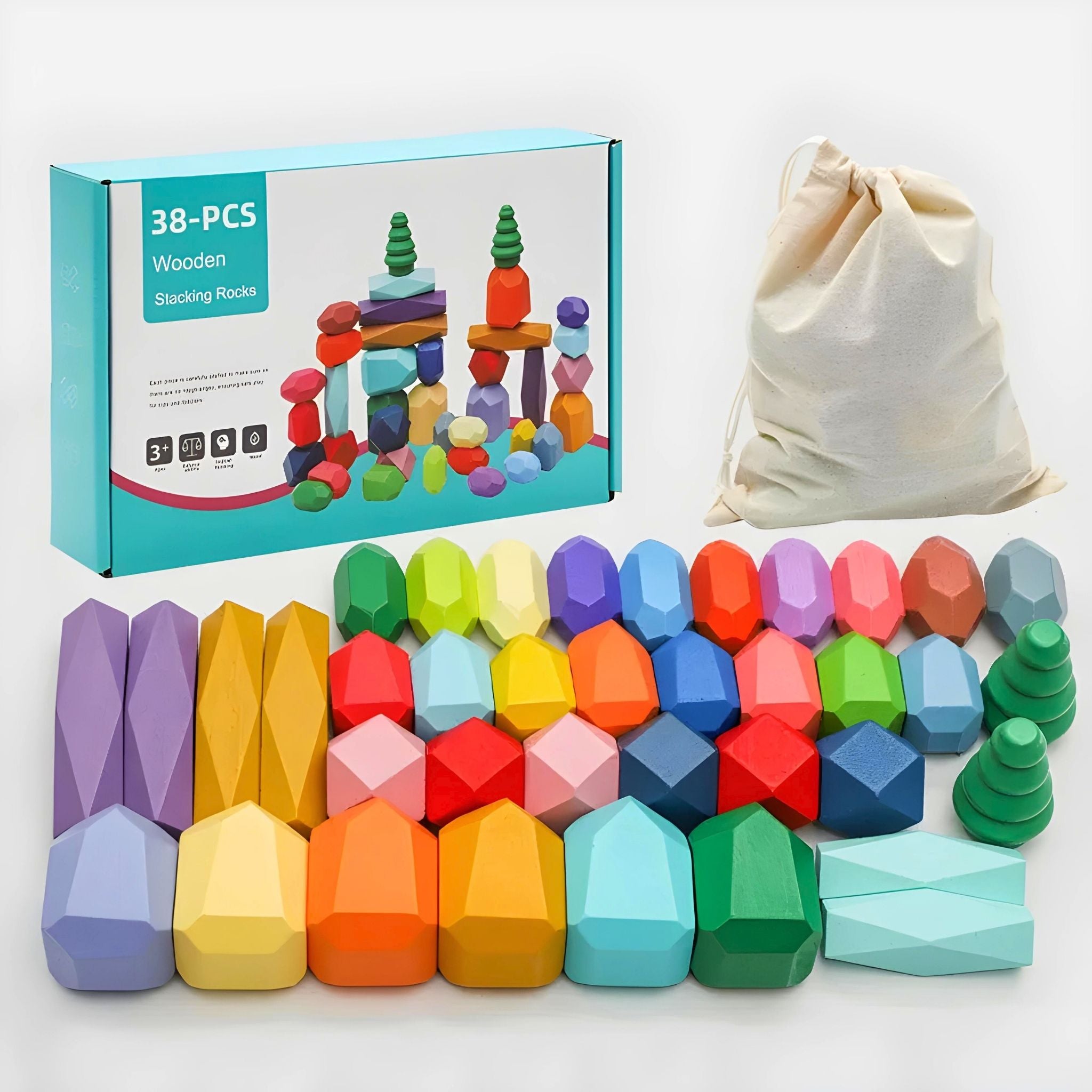 Conjunto de Blocos de Madeira Building Blocks